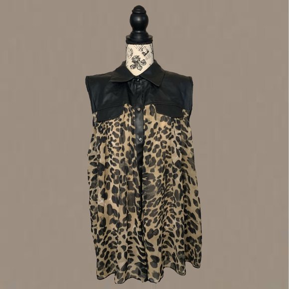 Ashley Stewart Leopard Print Blouse - Picture 1 of 2